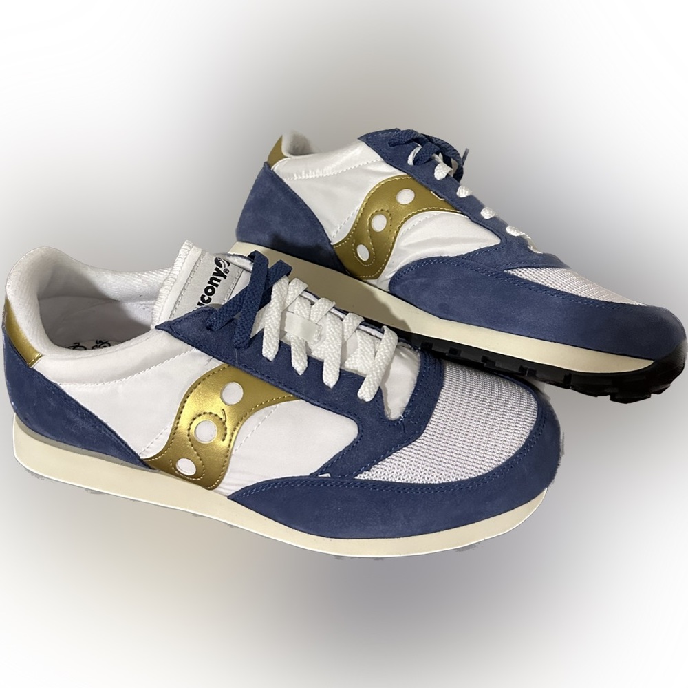 Saucony Jazz Original Vintage sneakers (Wht/Blu/Gld) Men’s 11 US. Never worn.